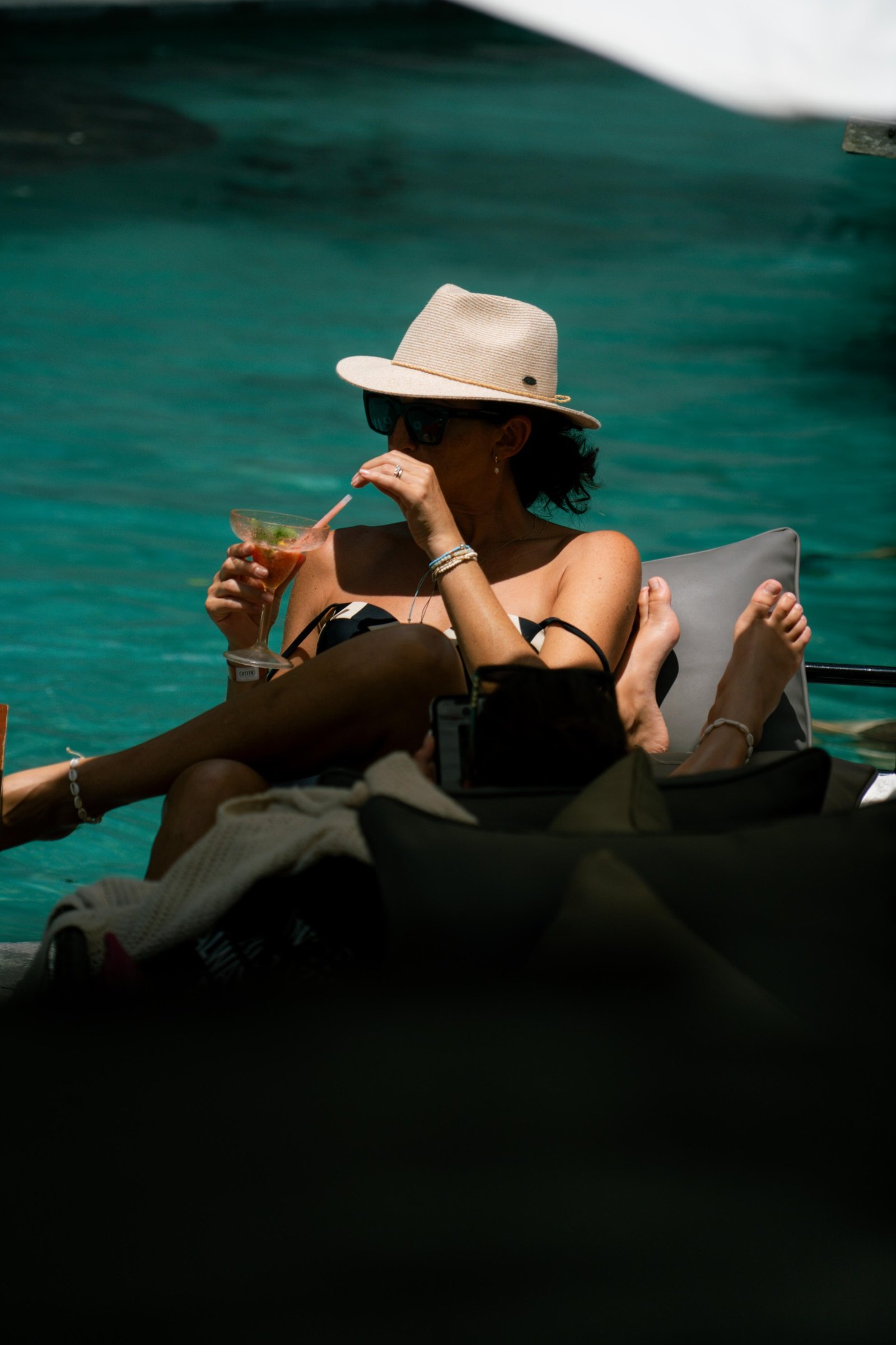 waterfall view cocktails Bali